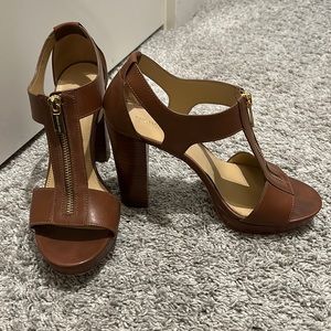 Michael Kors cognac brown high heels